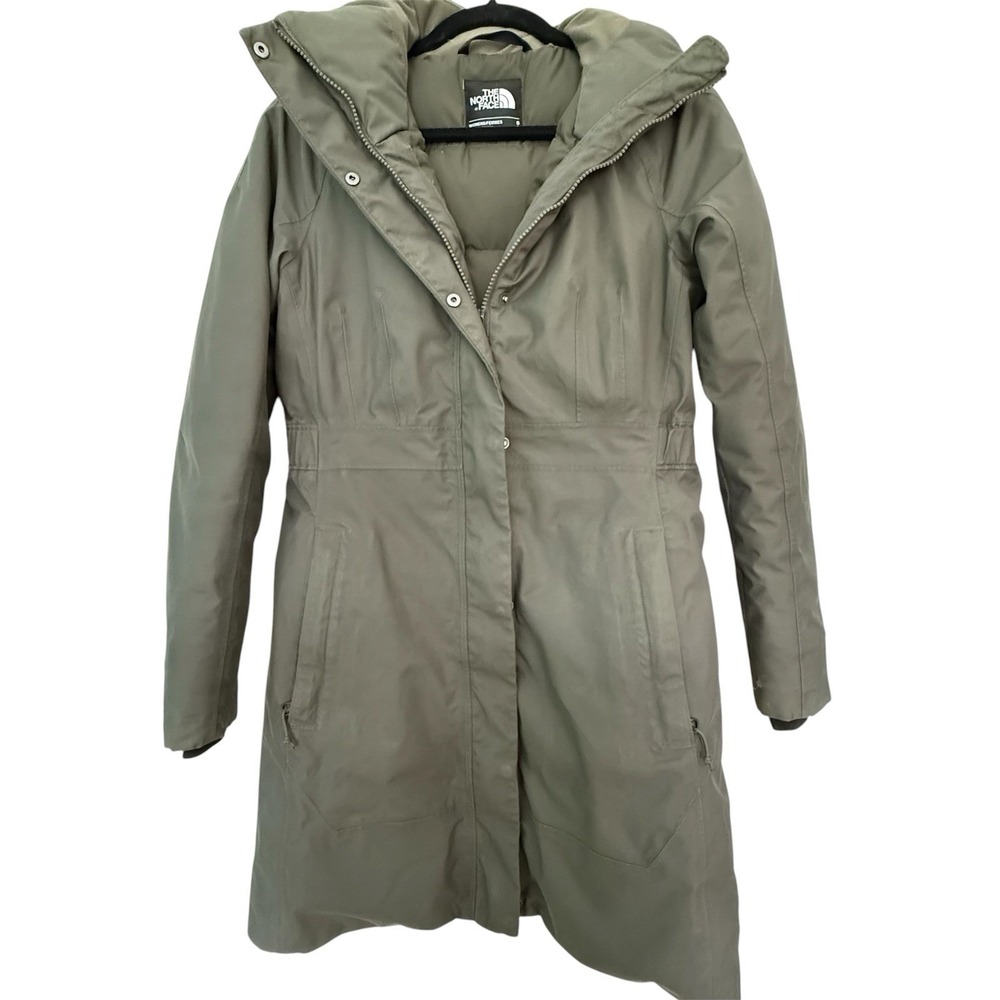The North Face Arctic Parka Sz S Olive 550 Fill Down Dryvent Hood Missing Fur
